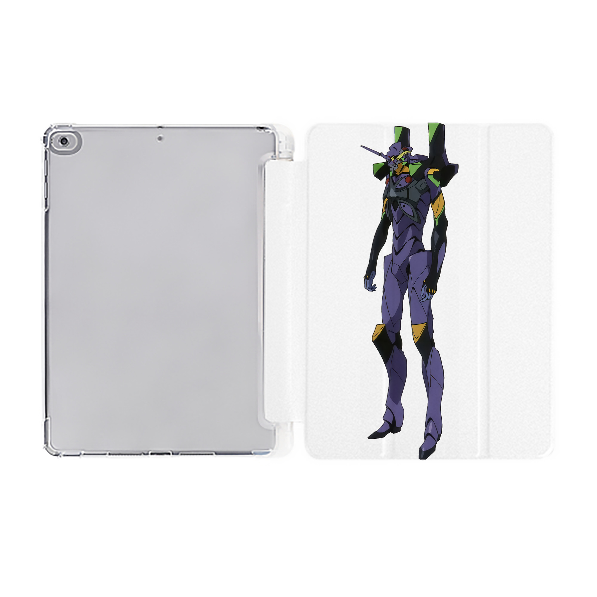 （画像用） EVA 新世紀エヴァンゲリオン IPad ケース ペン収納付き 三つ折りスタンド PUレザー×シリコン 対応機種9.5/10.5/10.9インチ